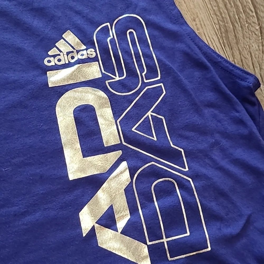 Adidas Royal Blue Tank and Charcoal Shorts Set Size Large